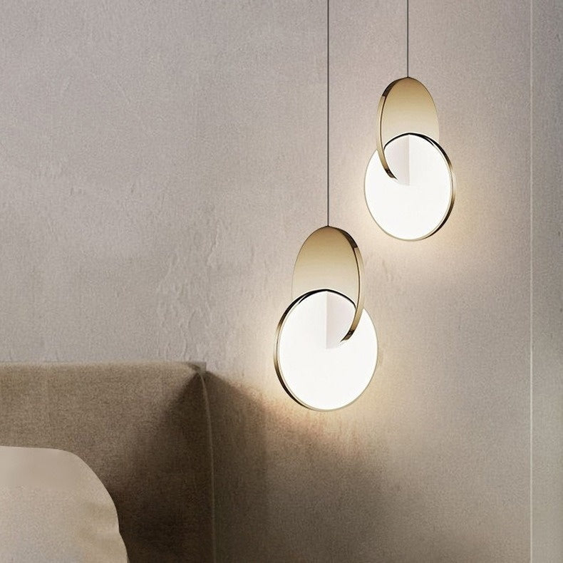 Pendant Light with Overlapping Disc | Bedside & Living Room