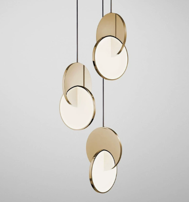 Pendant Light with Overlapping Disc | Bedside & Living Room