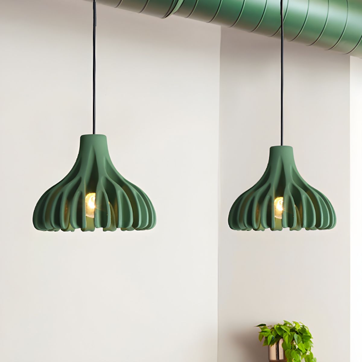 Pendant Light with Ribbed Petal Shade | Living Room & Kitchen