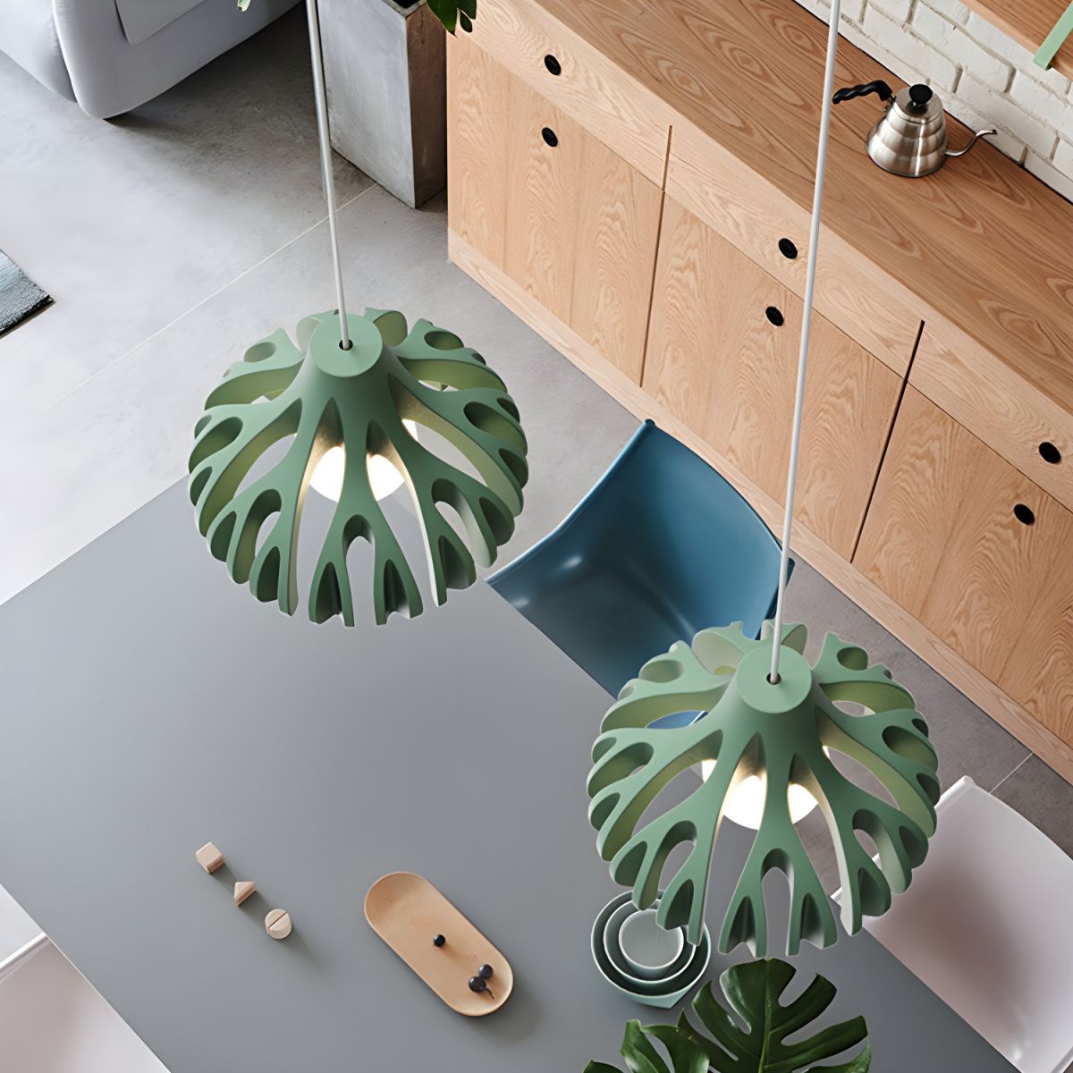 Pendant Light with Ribbed Petal Shade | Living Room & Kitchen