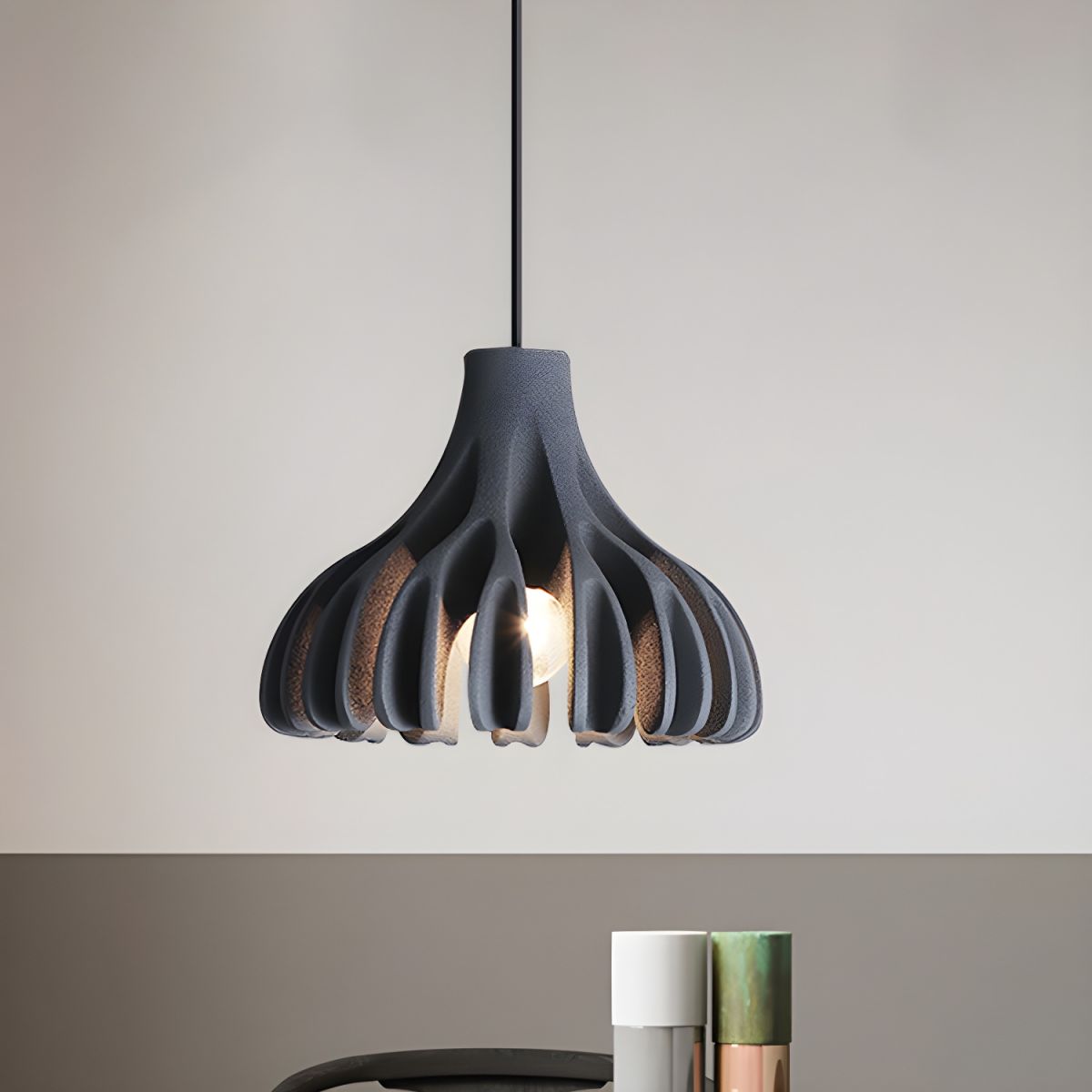 Pendant Light with Ribbed Petal Shade | Living Room & Kitchen