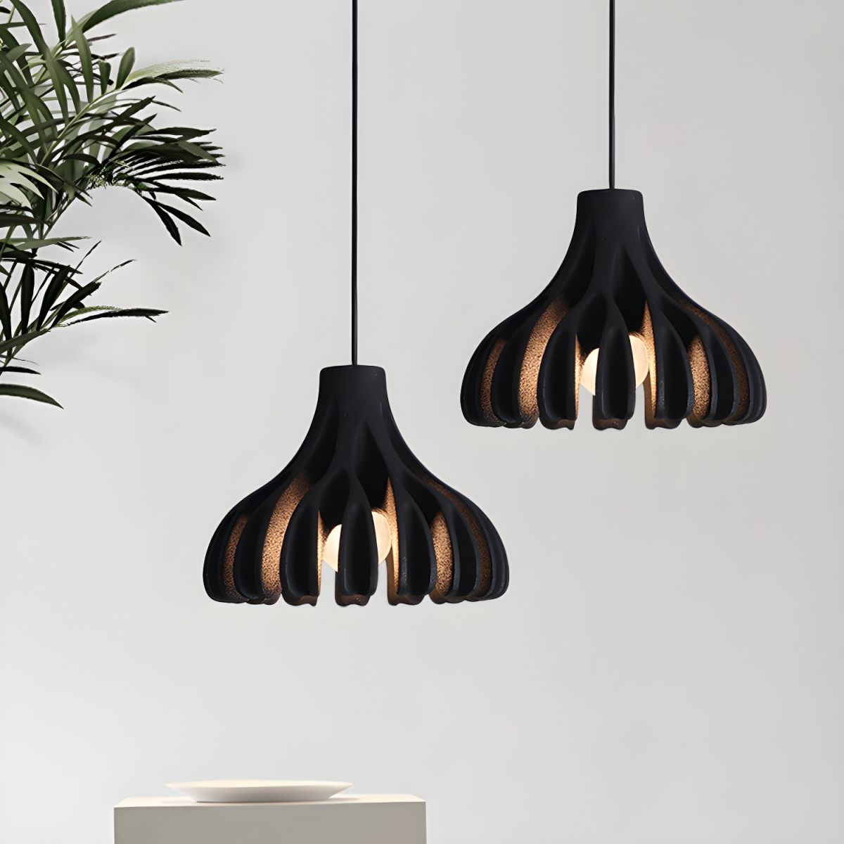 Pendant Light with Ribbed Petal Shade | Living Room & Kitchen