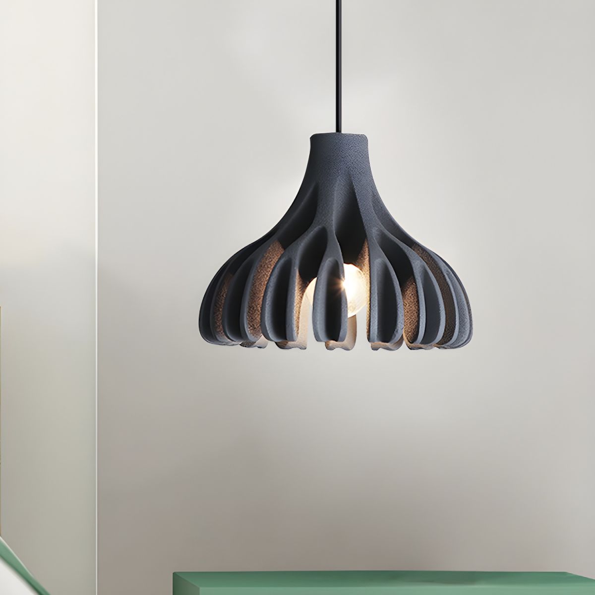 Pendant Light with Ribbed Petal Shade | Living Room & Kitchen