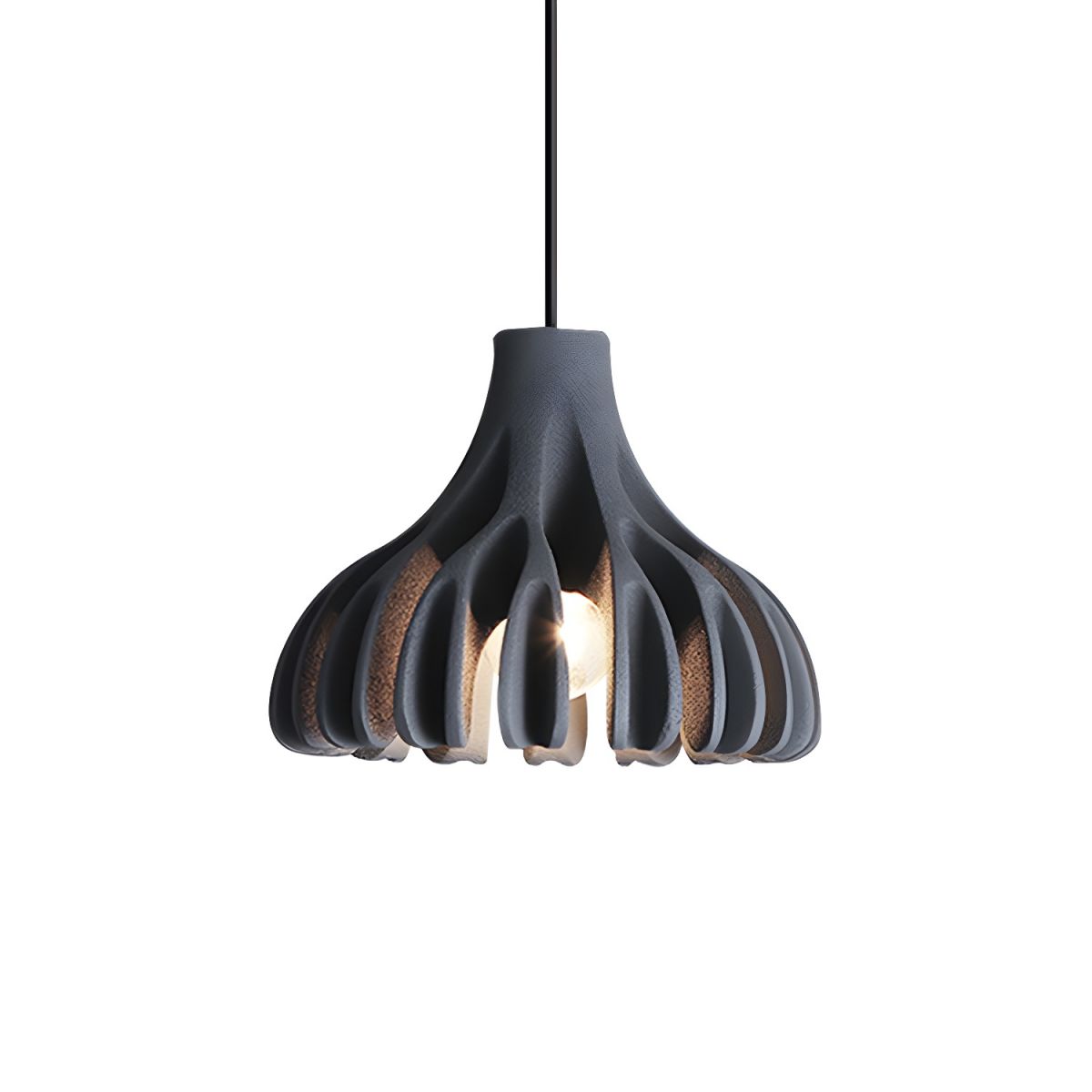 Pendant Light with Ribbed Petal Shade | Living Room & Kitchen