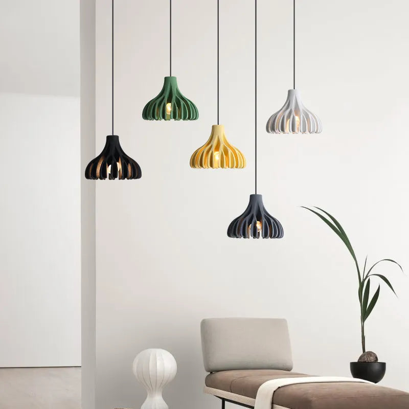 Pendant Light with Ribbed Petal Shade | Living Room & Kitchen