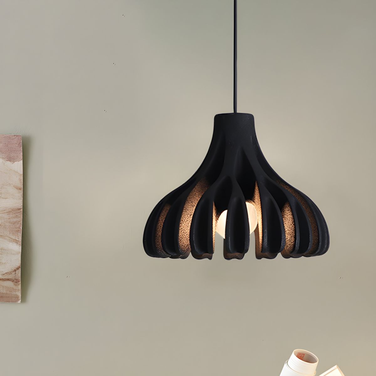 Pendant Light with Ribbed Petal Shade | Living Room & Kitchen