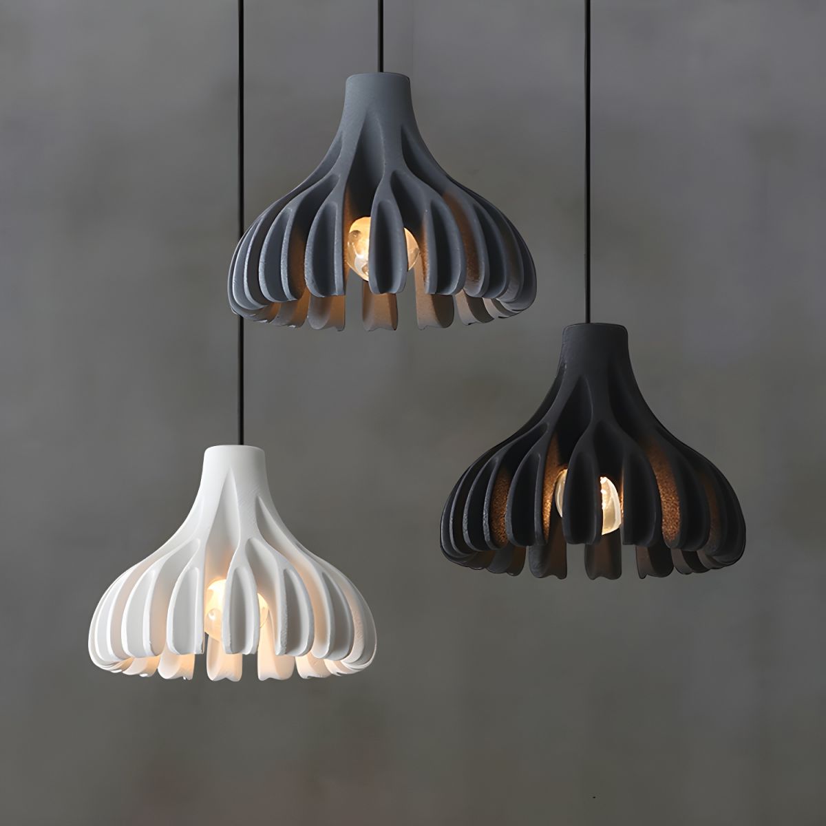 Pendant Light with Ribbed Petal Shade | Living Room & Kitchen