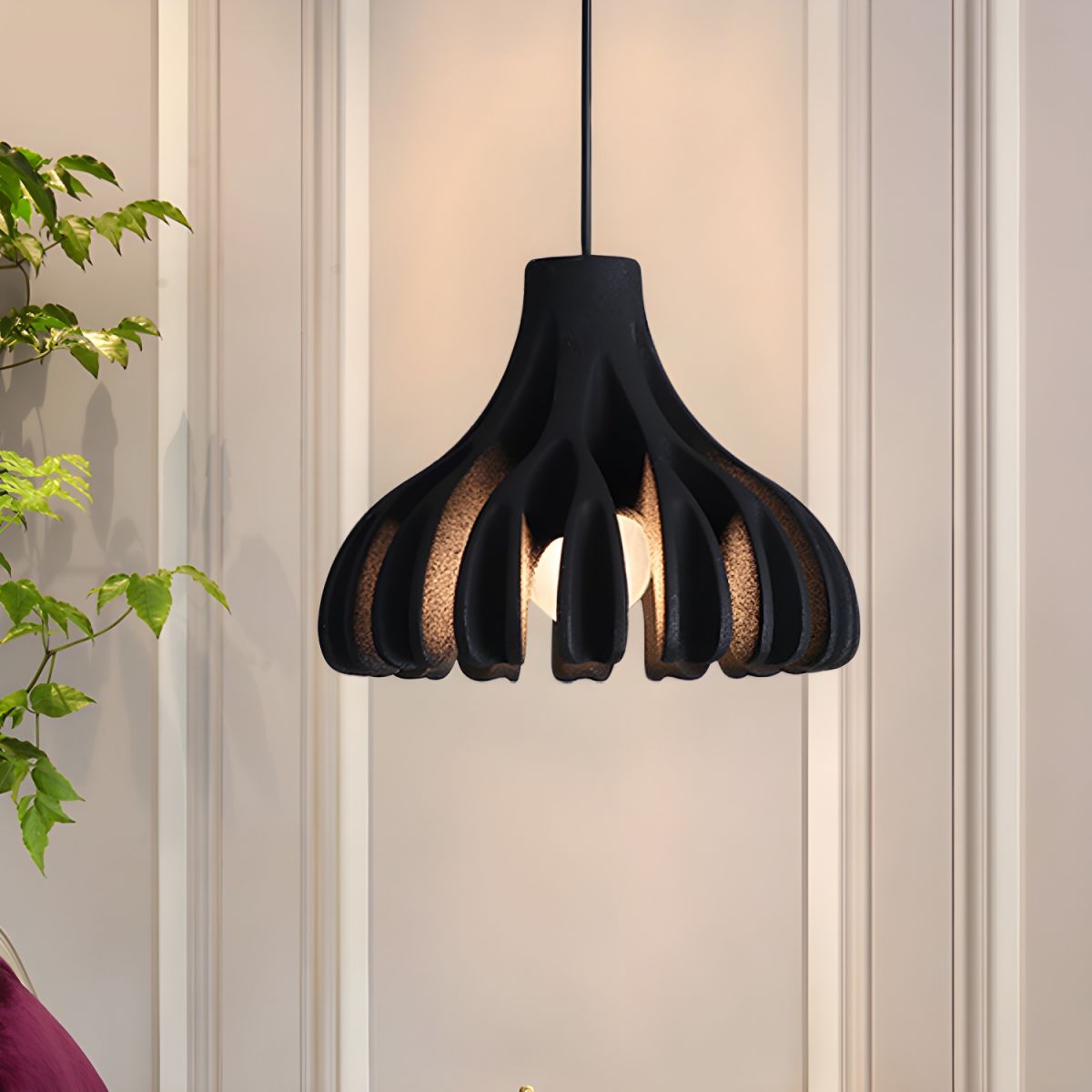 Pendant Light with Ribbed Petal Shade | Living Room & Kitchen