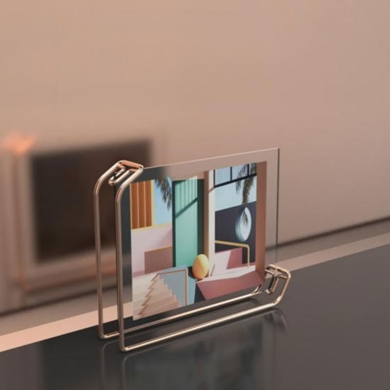 Photo Frames Acrylic Floating with Metal Stand | Table Top