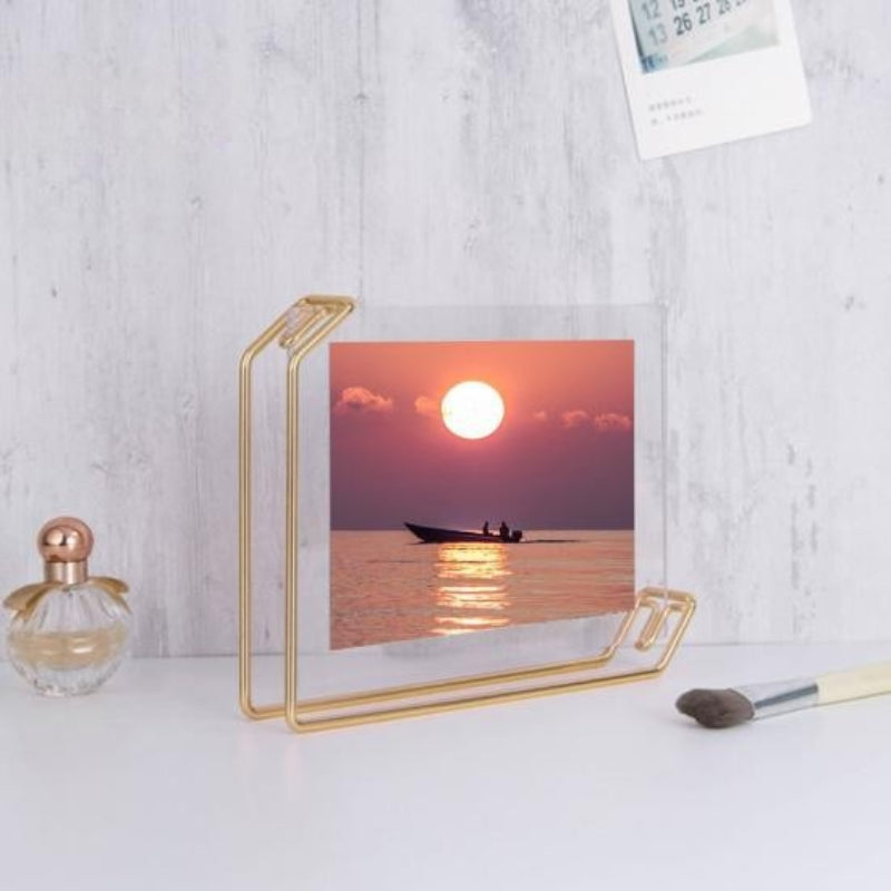 Photo Frames Acrylic Floating with Metal Stand | Table Top