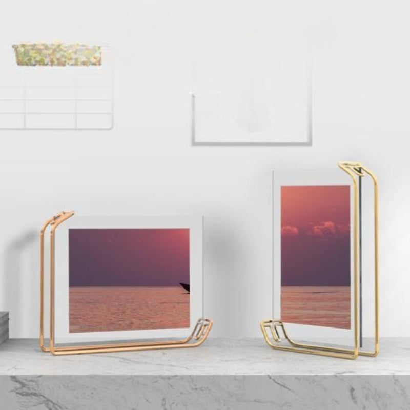 Photo Frames Acrylic Floating with Metal Stand | Table Top