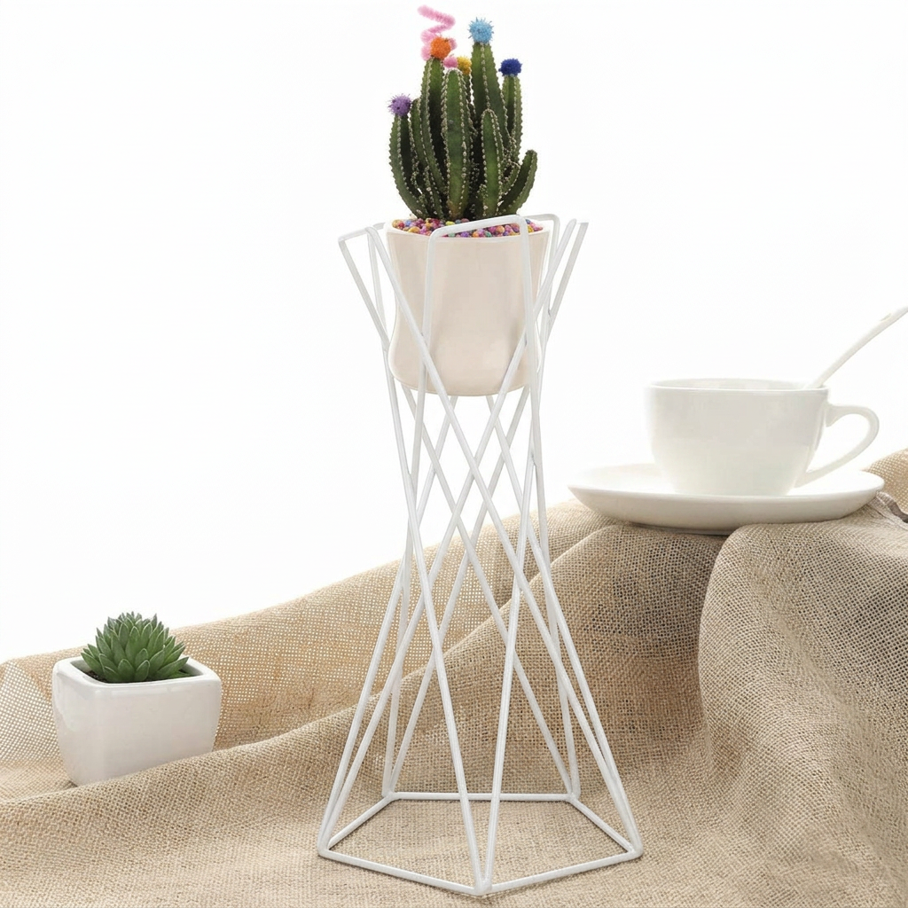 Plant Stand Wire Geometric for Tabletop | Modern Riser