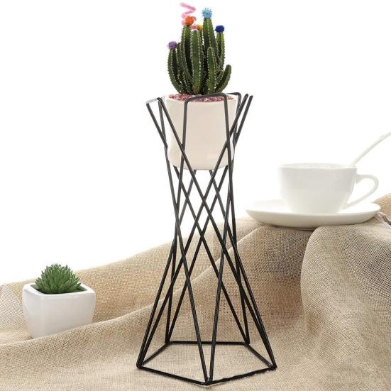Plant Stand Wire Geometric for Tabletop | Modern Riser