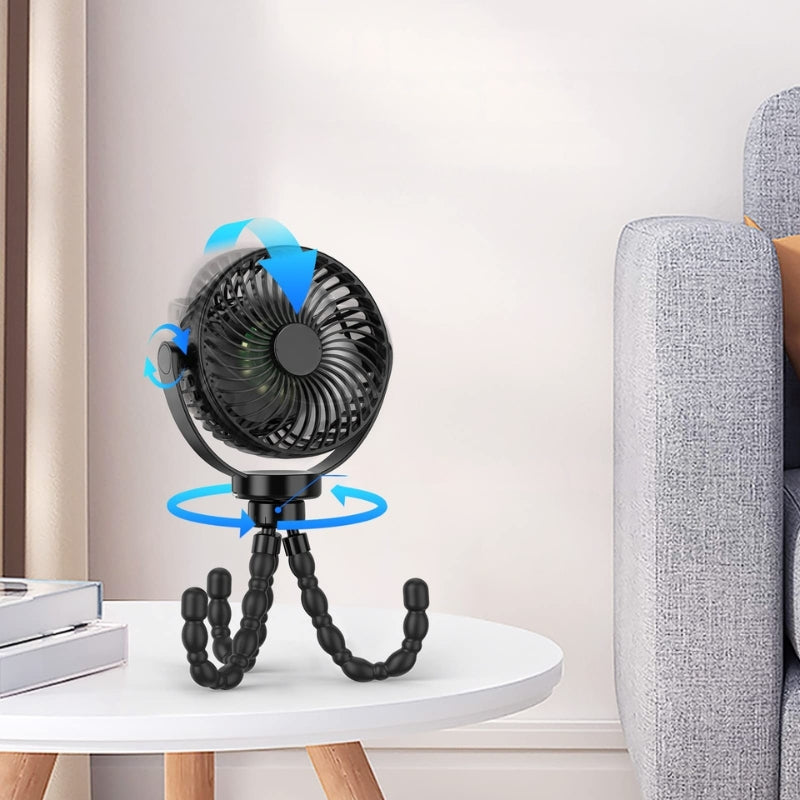 Portable Fan Stroller Clip-On with Tripod | Rechargeable