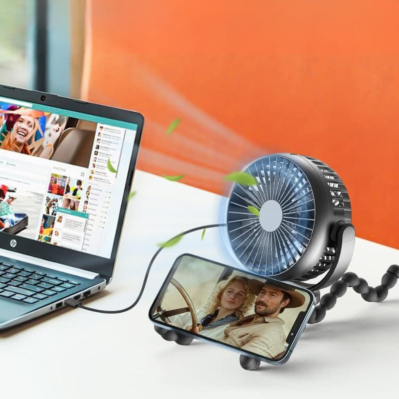 Portable Fan Stroller Clip-On with Tripod | Rechargeable