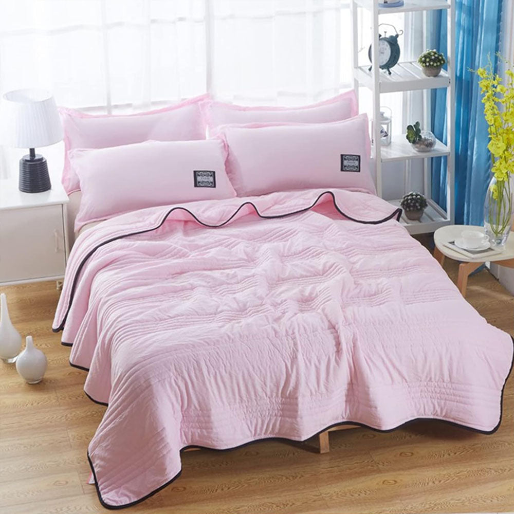 Quilted Cooling Blanket for Bed & Sofa | Bordered Trim