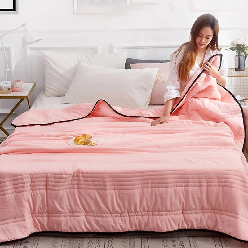 Quilted Cooling Blanket for Bed & Sofa | Bordered Trim