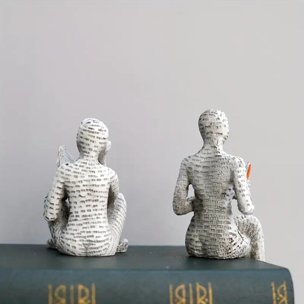 Reading Woman Statue with Book Accent | Shelf Decor