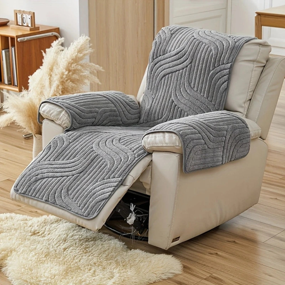Recliner Sofa Covers Quilted Wave with Armrests | Non-Slip