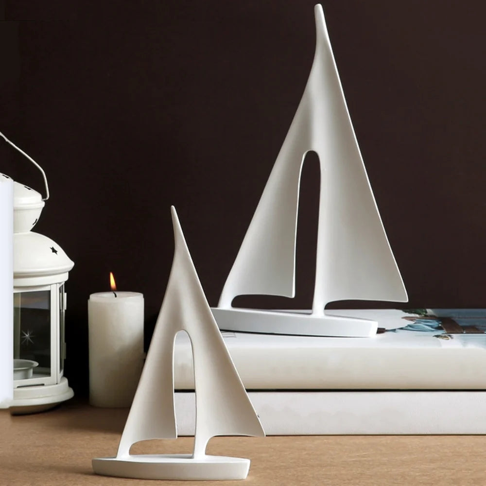 Sailboat Sculpture Gift Decor for Shelf | Modern