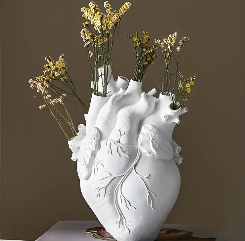 Sculptural Heart Vase for Living Room | Anatomical Design