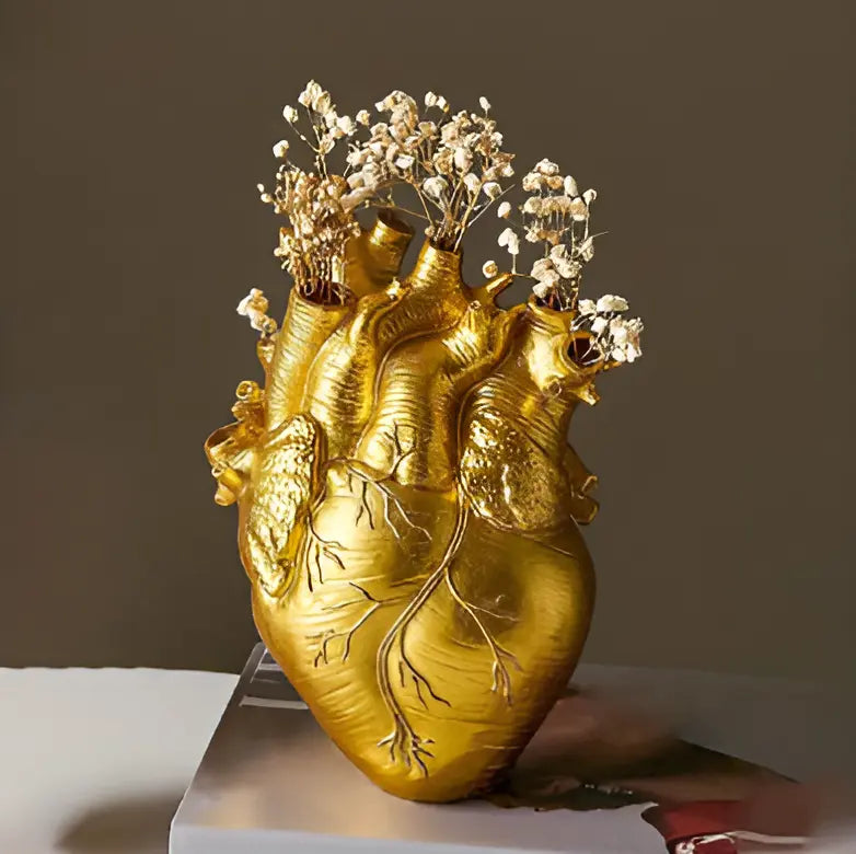 Sculptural Heart Vase for Living Room | Anatomical Design