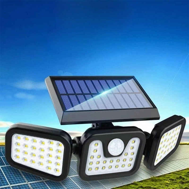 Security Light Solar 3-Head with Motion Sensor | Wall Mount