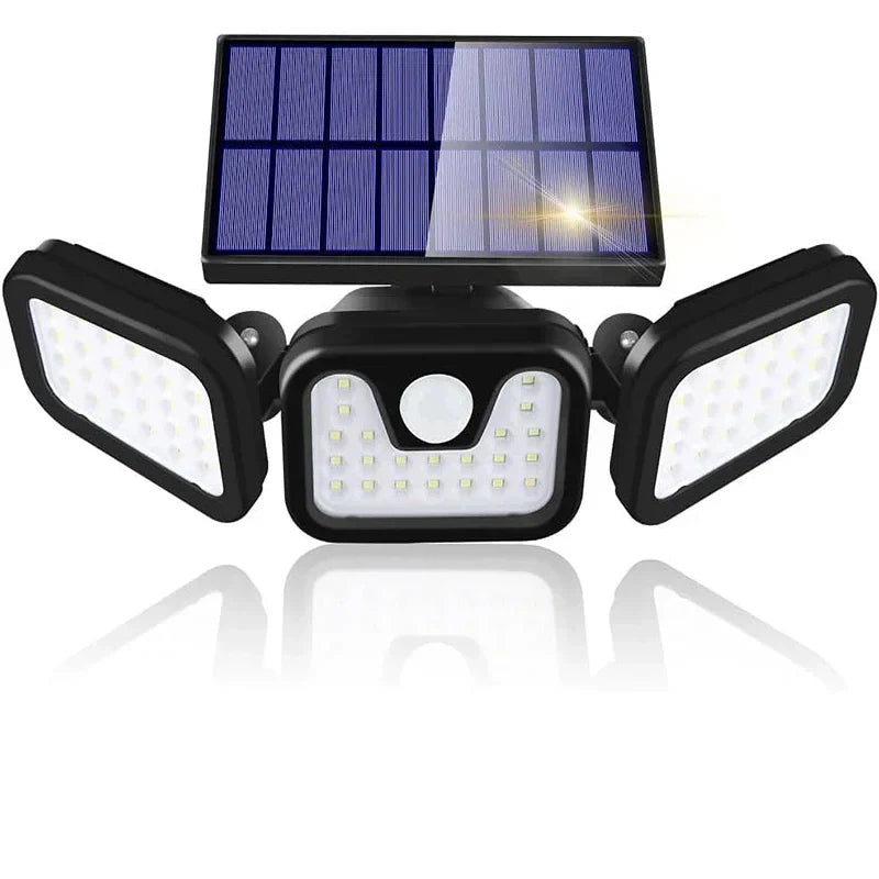 Security Light Solar 3-Head with Motion Sensor | Wall Mount