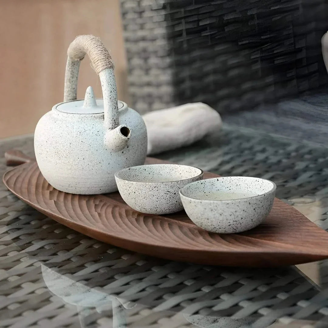 Serveware Wooden Leaf Tray Carved for Kitchen | Rustic