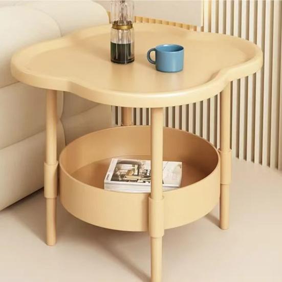 Side Table Flower Shape 2-Tier with Storage | Living Room