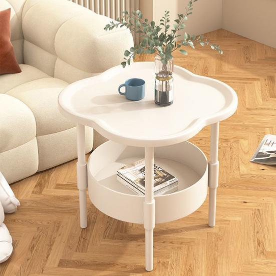 Side Table Flower Shape 2-Tier with Storage | Living Room