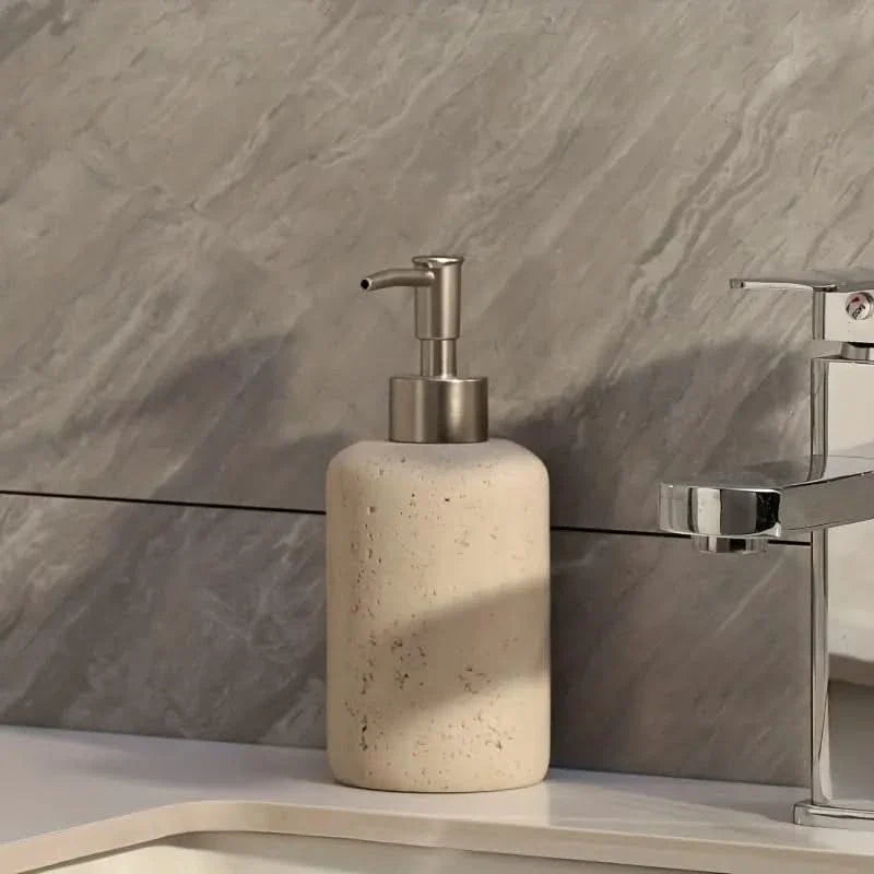 Soap Dispenser with Travertine Texture | Bathroom & Kitchen
