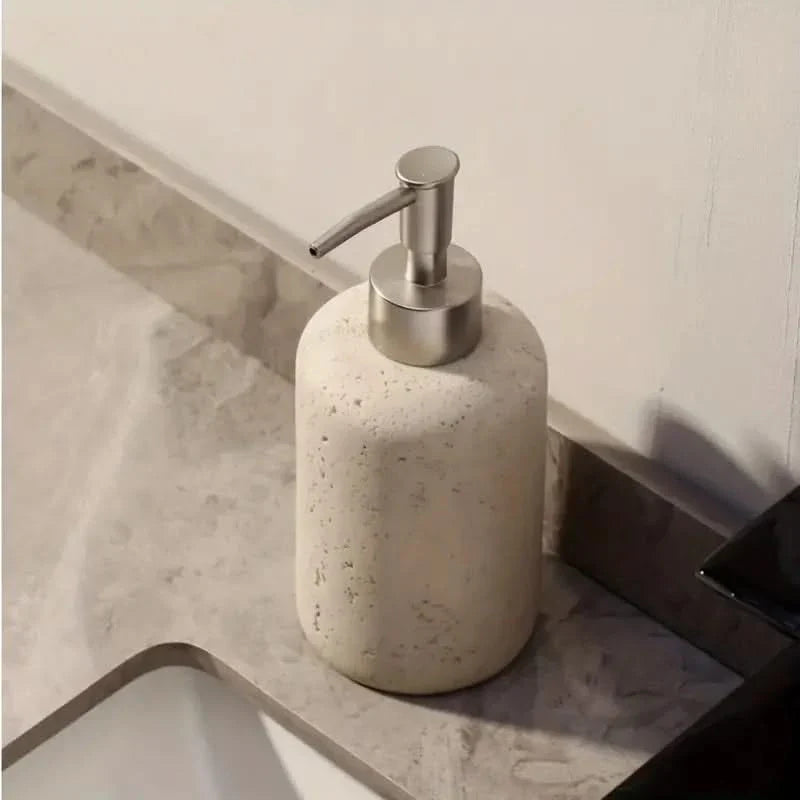 Soap Dispenser with Travertine Texture | Bathroom & Kitchen