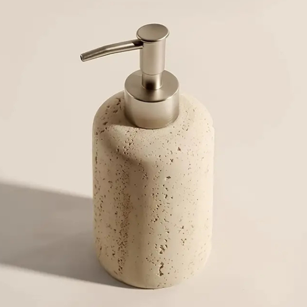 Soap Dispenser with Travertine Texture | Bathroom & Kitchen