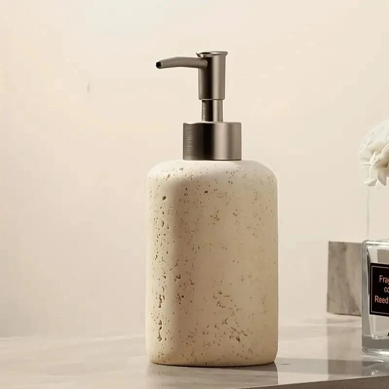 Soap Dispenser with Travertine Texture | Bathroom & Kitchen