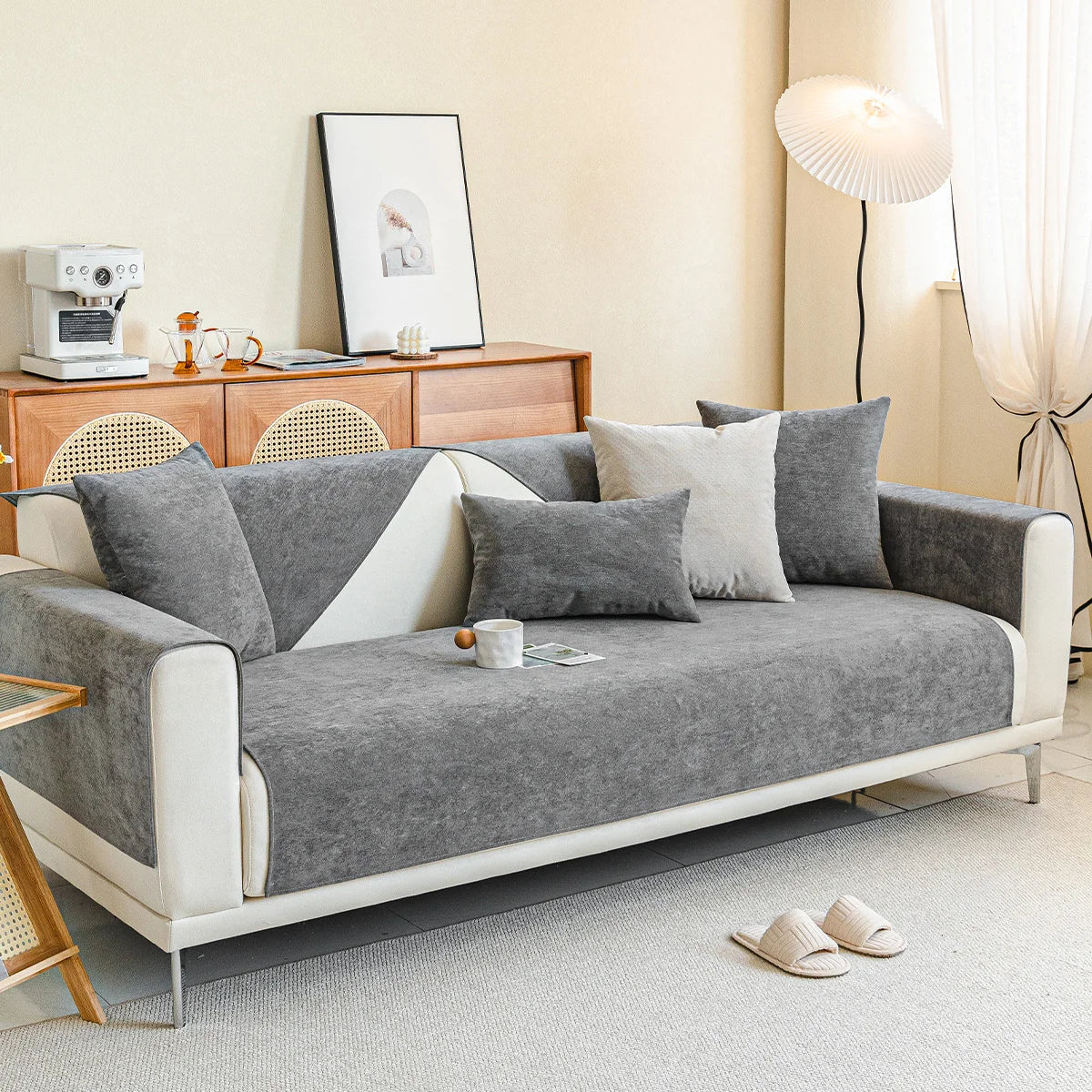 Sofa Covers with Ribbed Chenille Texture | Anti-Scratch
