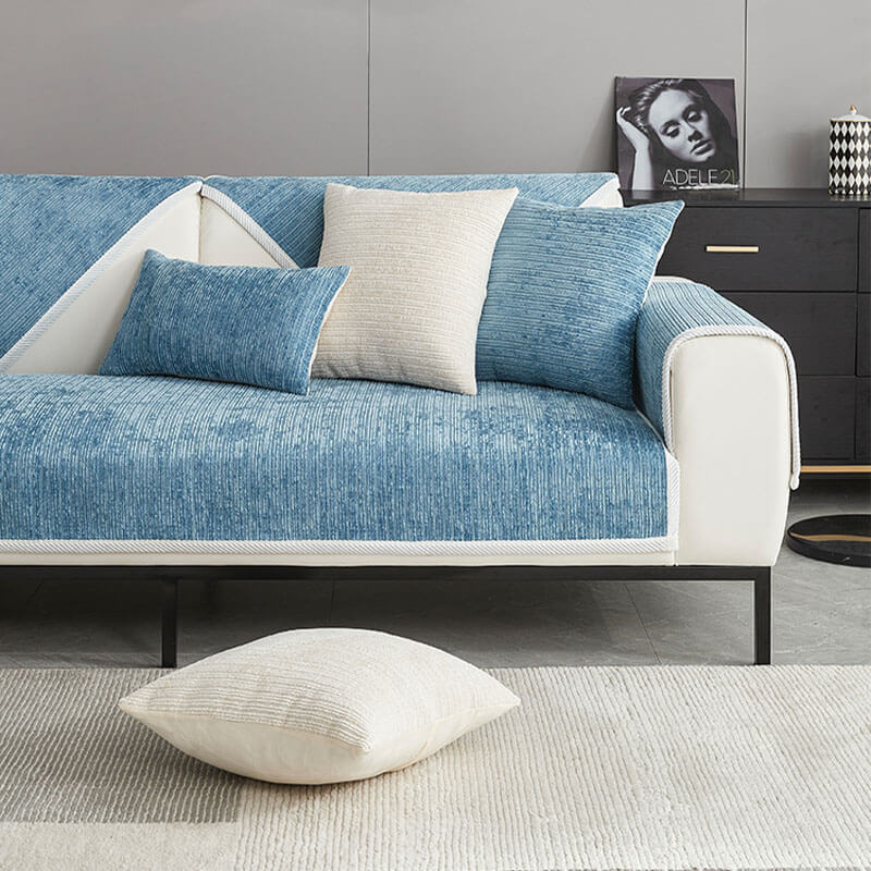 Sofa Covers with Ribbed Chenille Texture | Anti-Scratch