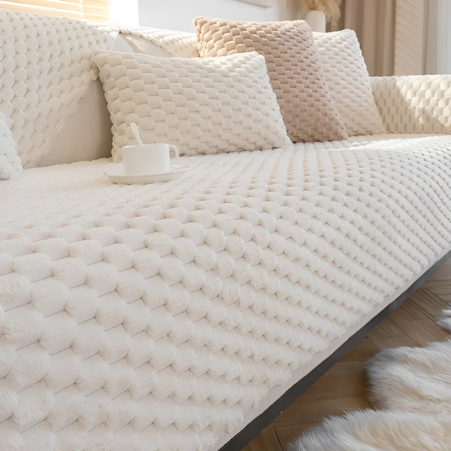 Sofa Covers with Textured Bubble Weave | Living Room