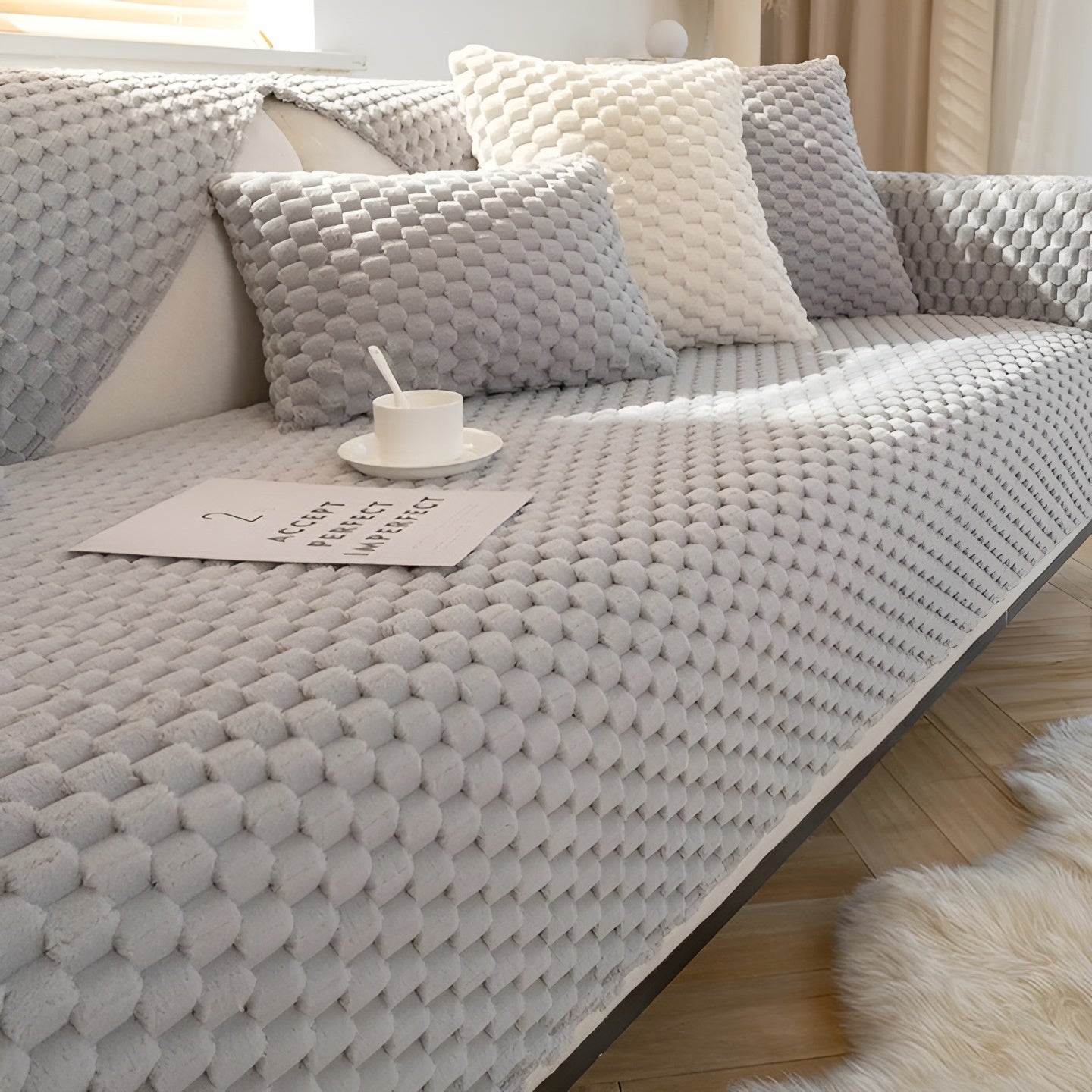 Sofa Covers with Textured Bubble Weave | Living Room
