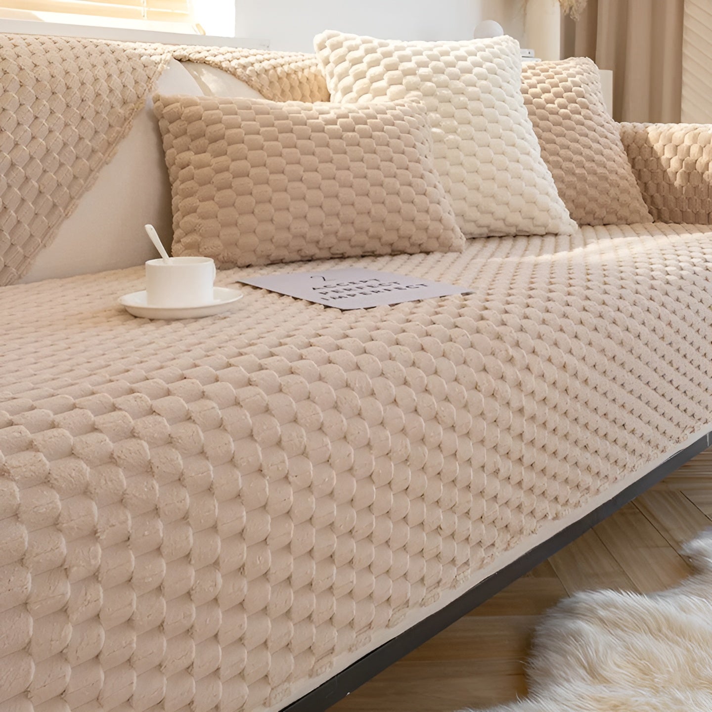 Sofa Covers with Textured Bubble Weave | Living Room