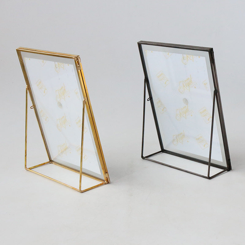 Standing Photo Frame with Glass Front | Vintage Style