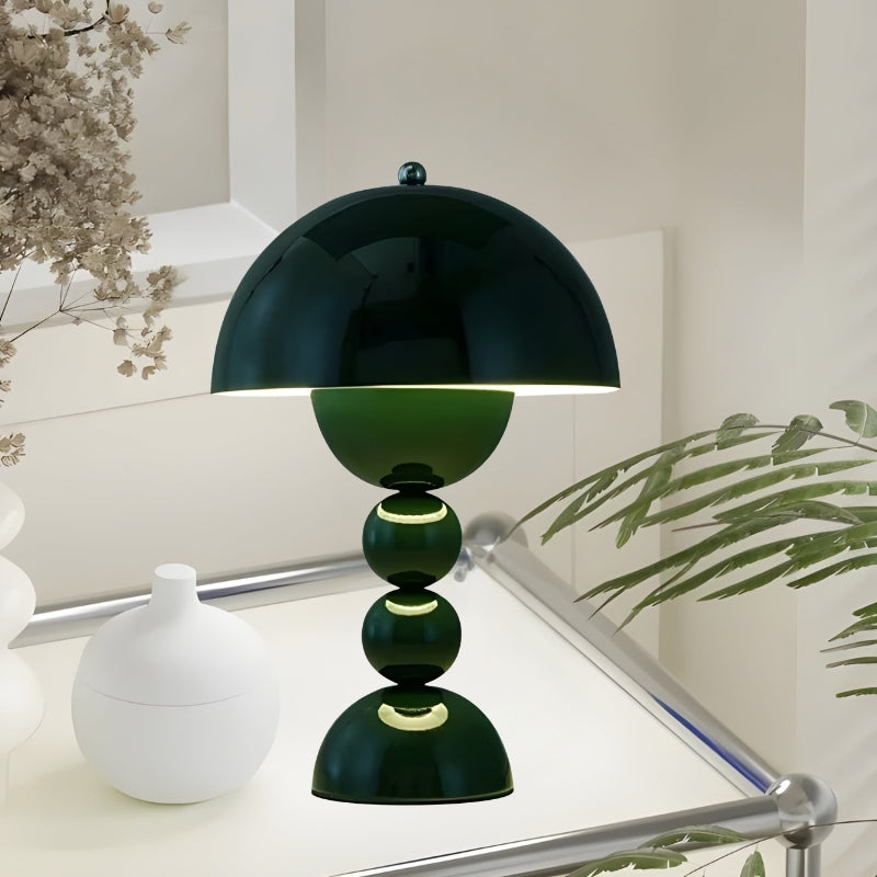 Table Lamp Dome Beaded Stem for Bedroom | Scandinavian