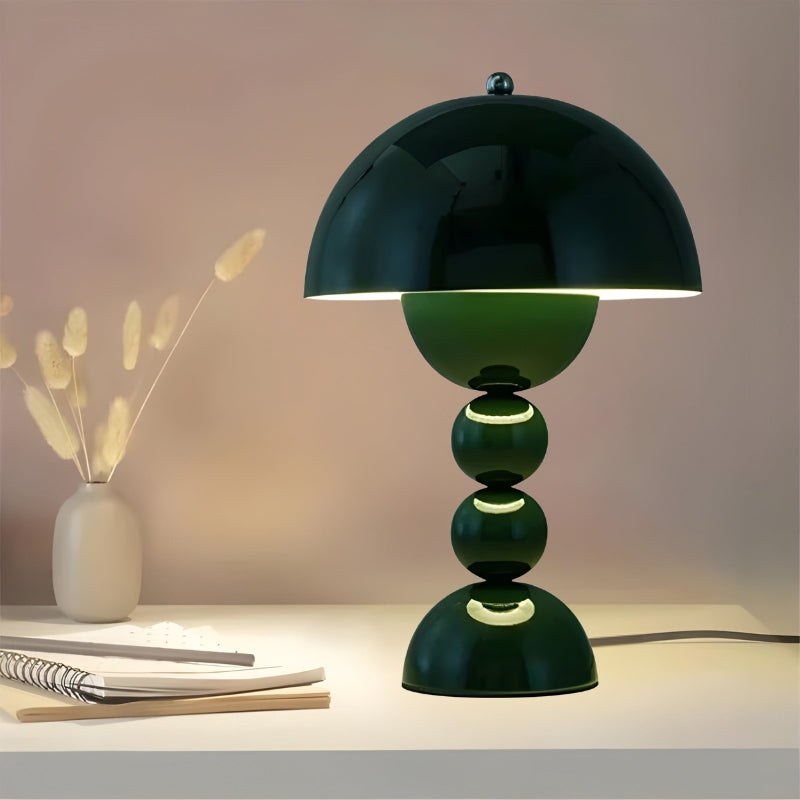 Table Lamp Dome Beaded Stem for Bedroom | Scandinavian