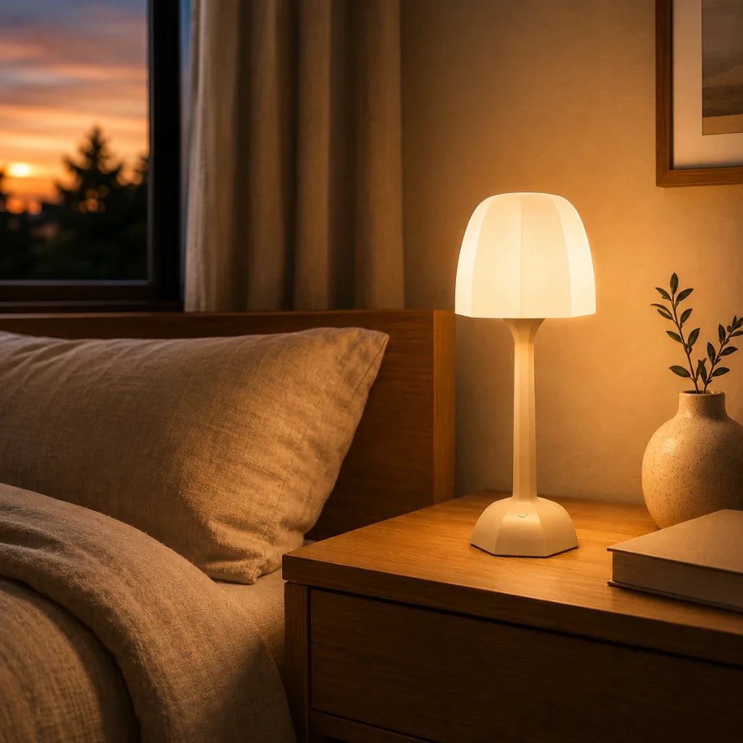 Table Lamp Dome Shade LED Cordless for Bedroom | 16-Color
