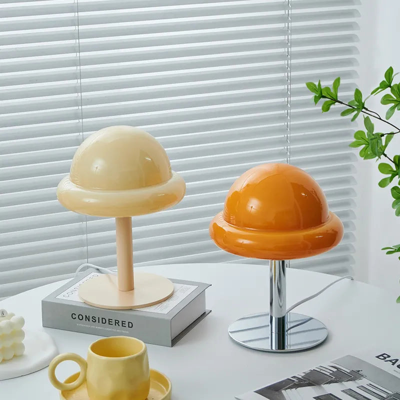Table Lamps Mushroom Glass Dome for Living Room | LED