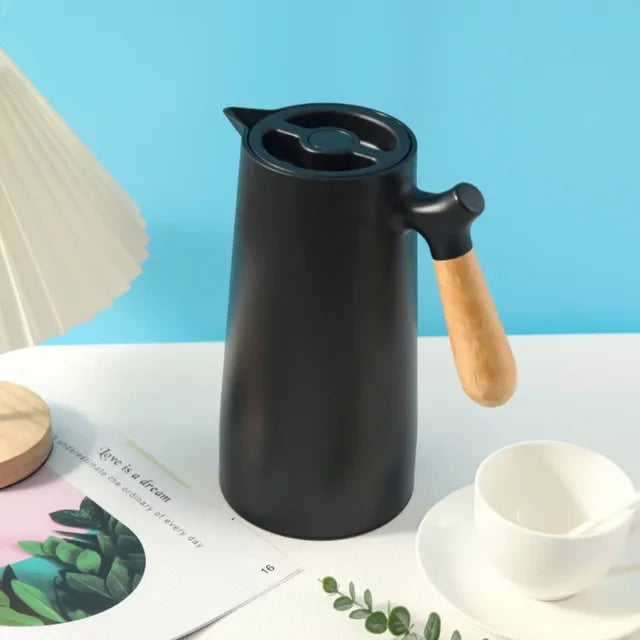 Thermal Carafe Double Wall with Wood Style Handle | 1L