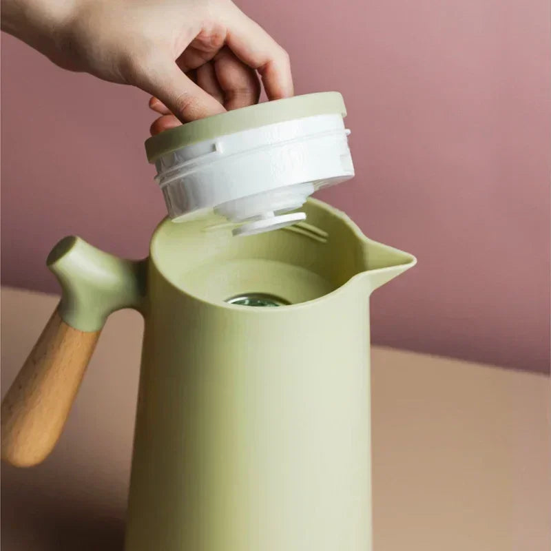 Thermal Carafe Double Wall with Wood Style Handle | 1L