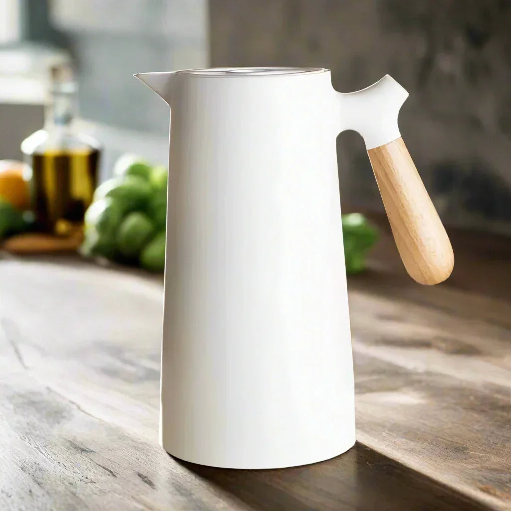 Thermal Carafe Double Wall with Wood Style Handle | 1L