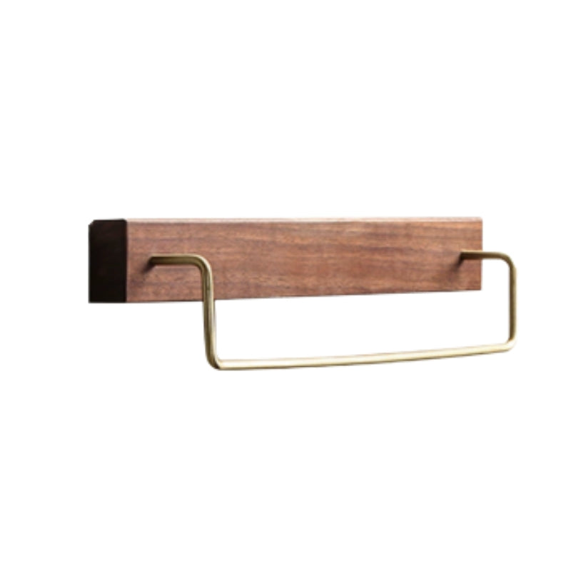 Towel Rail with Wood & Brass Design | Bathroom Décor