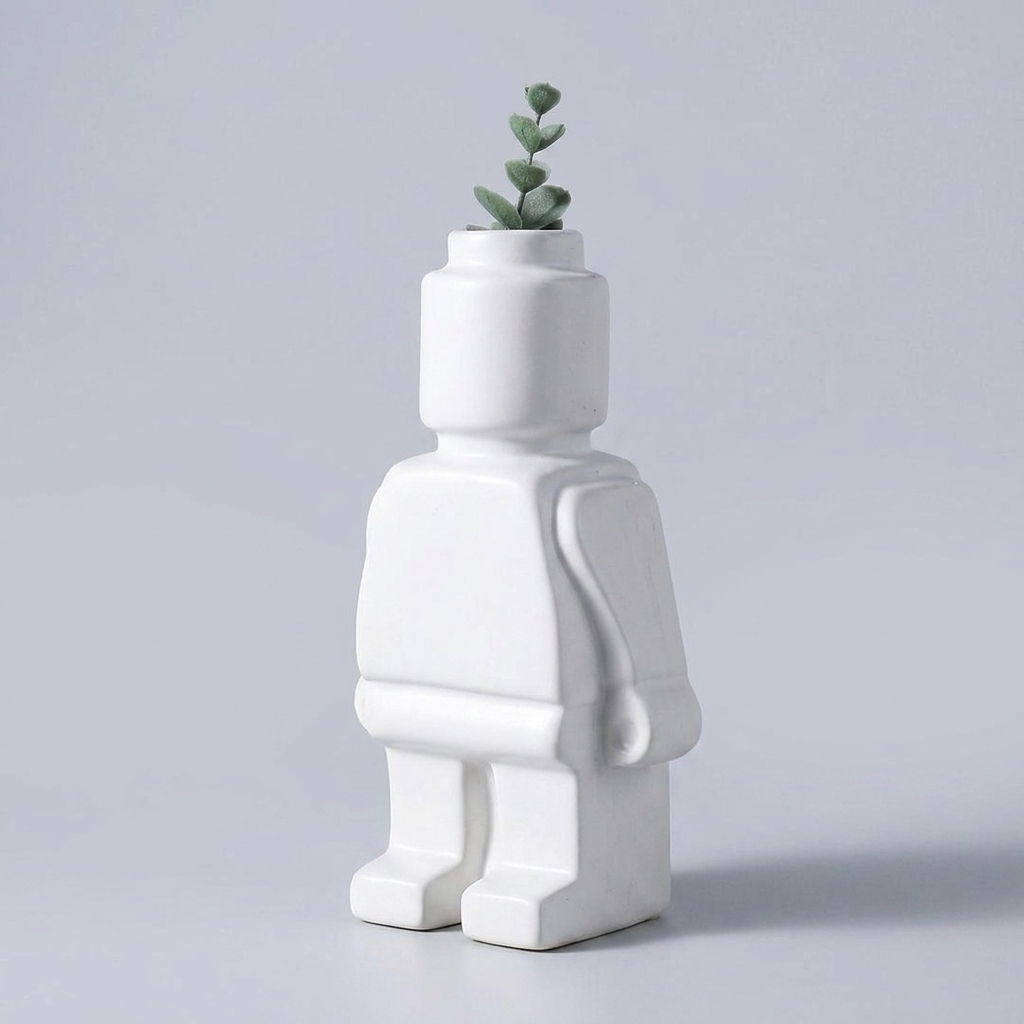Vase Robot Figure Ceramic Design | Living Room